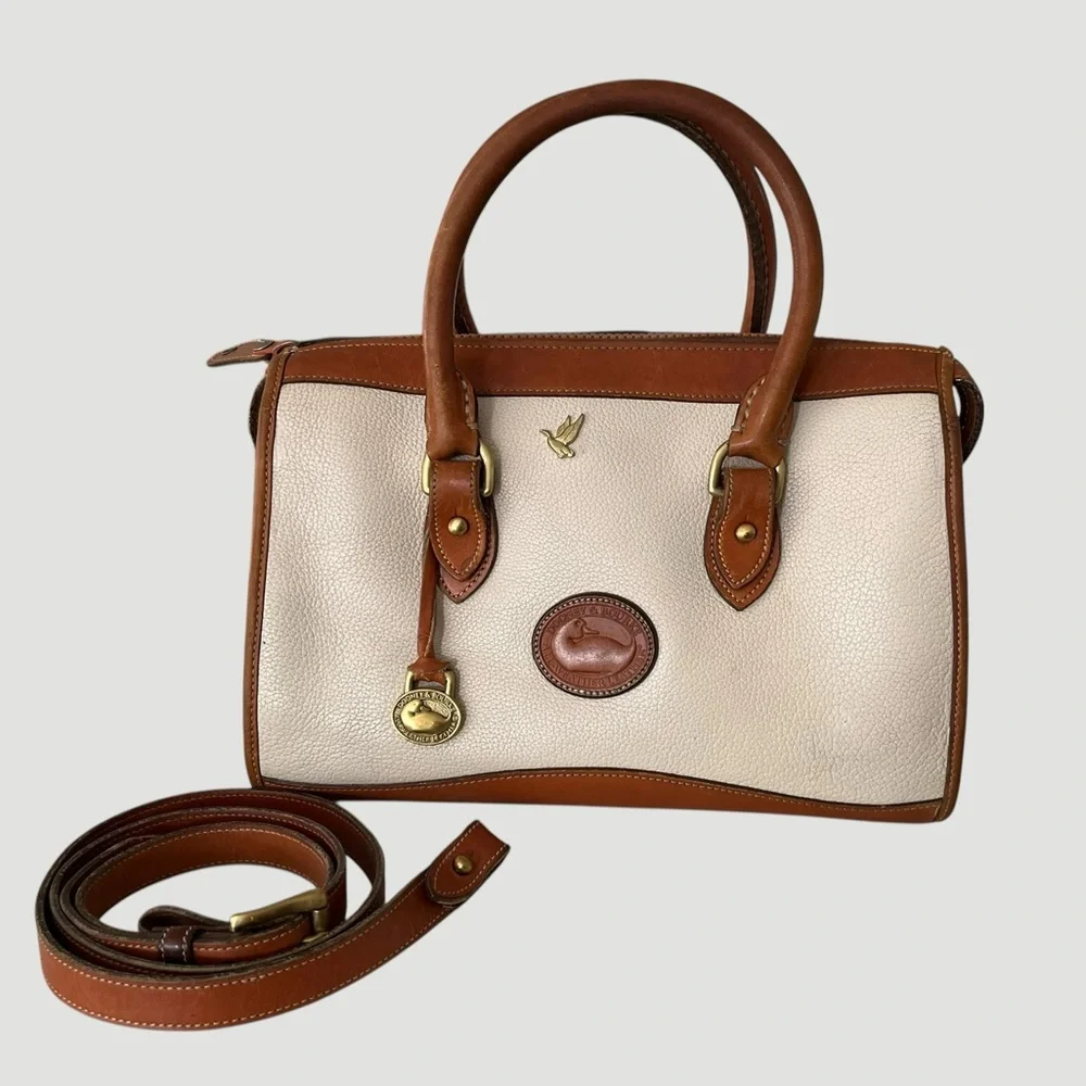 Dooney & Bourke White and Tan Satchel